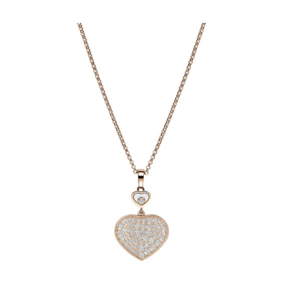 (Women) Chopard Happy Hearts Diamond Heart Pendant Necklace Gold for Women. 797482-5009
