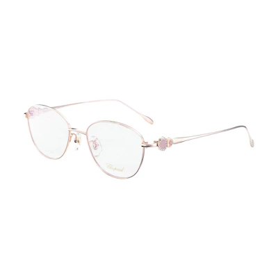 (Women) Chopard Happy Hearts Pink Titanium Round Optical Glasses for Women. VCHL34J0373