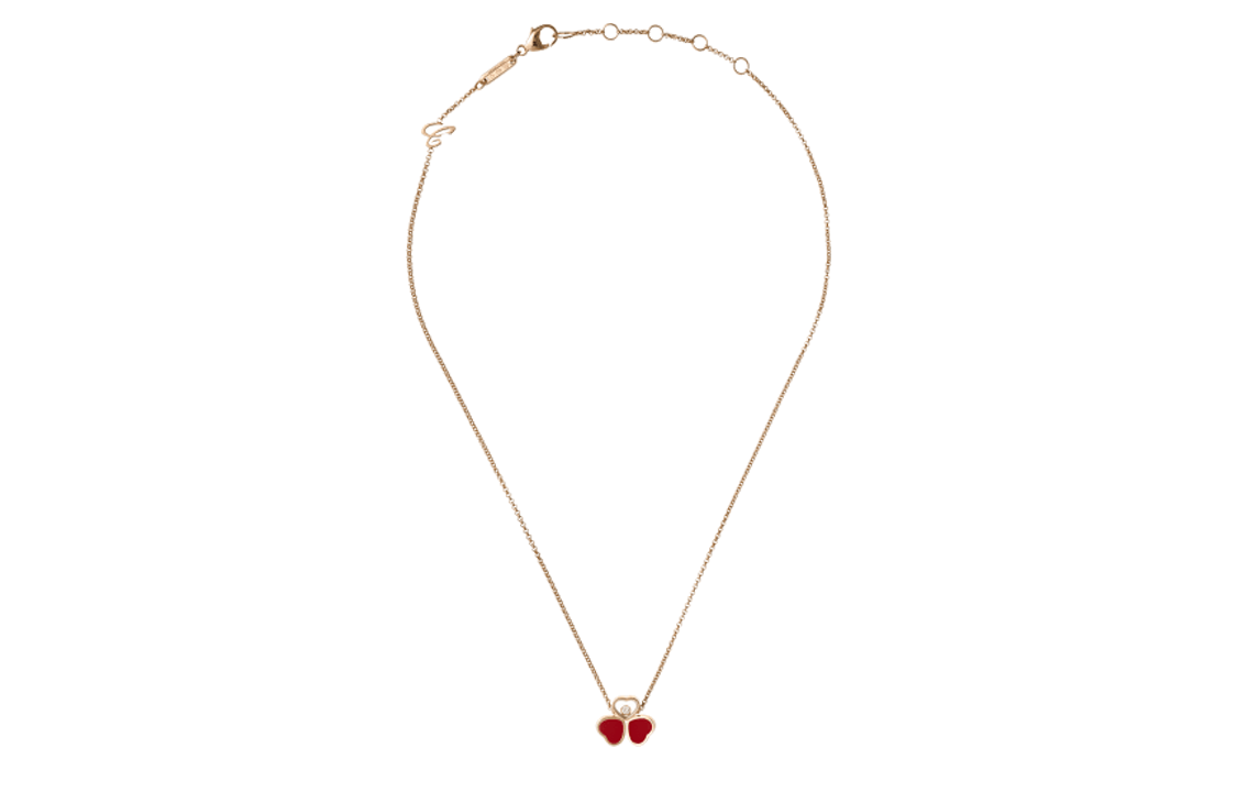 Purchase (W) 萧邦Happy Hearts Wings红色蝴蝶玫瑰金项链女士专用款 81A083-5811