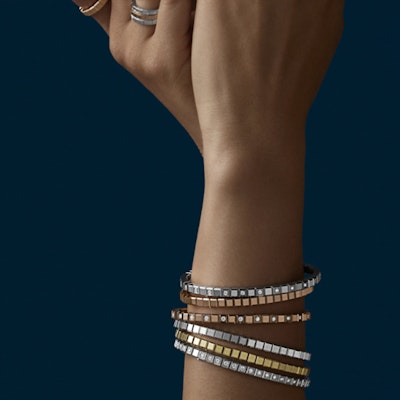 (W) 蕭邦 Ice Cube 18K玫瑰金幾何手鍊 女士手鏈. 858350-5001 Purchase (W) 蕭邦 Ice Cube 18K玫瑰金幾何手鍊 女士手鏈. 858350-5001