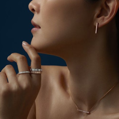 (W) Cincin CHOPARD Ice Cube Pure 18K Emas Rose untuk Wanita. 829834-5010 Purchase (W) Cincin CHOPARD Ice Cube Pure 18K Emas Rose untuk Wanita. 829834-5010