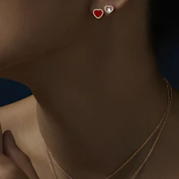 Details for (W) CHOPARD Anting Desain Hati Emas Merah My Happy Hearts untuk Wanita. 83A086-5802