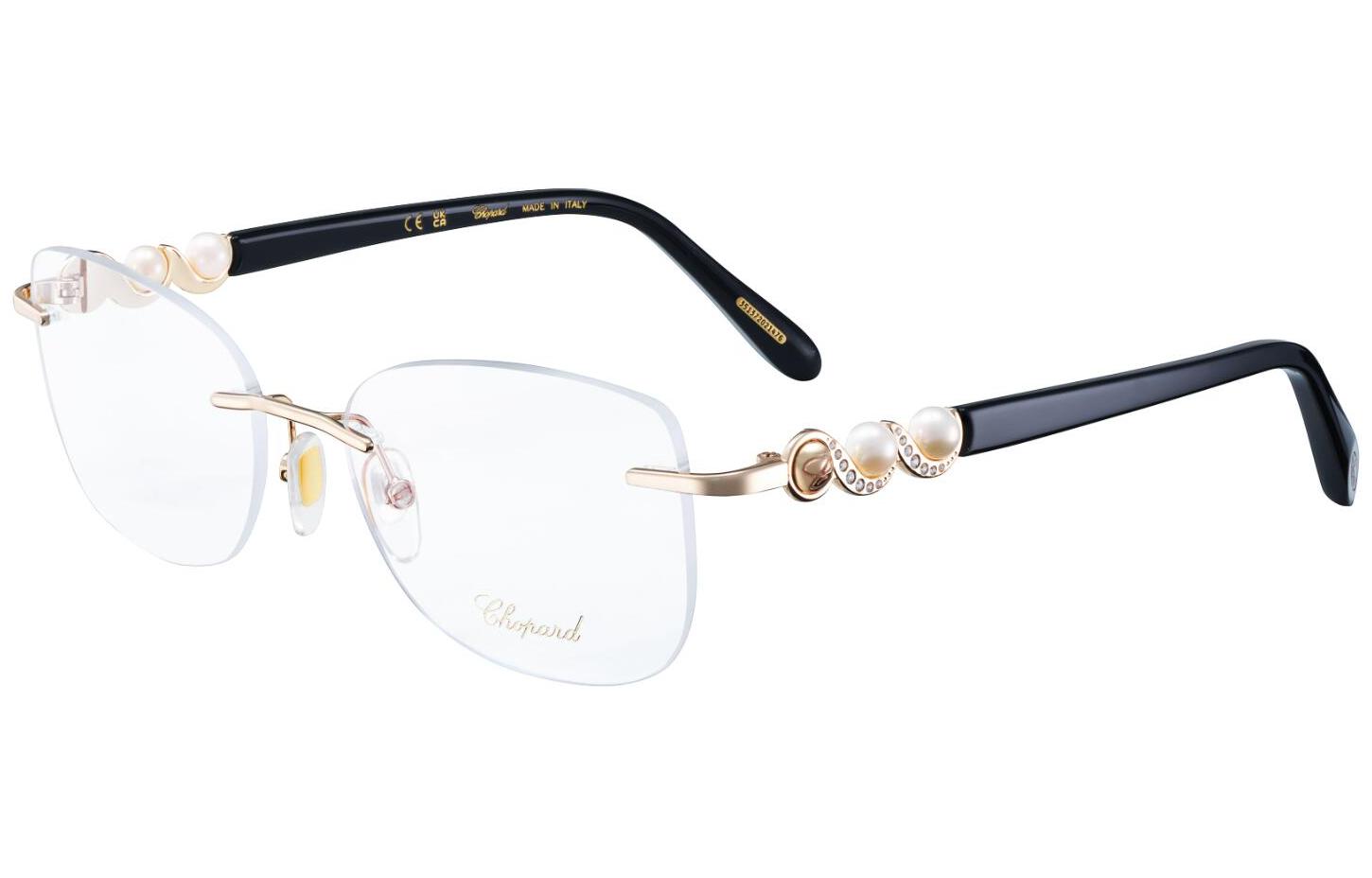 (Women) Chopard Red Carpet Pearl Optical Frames for Women - Luxury Eyewear. VCHL32G0300