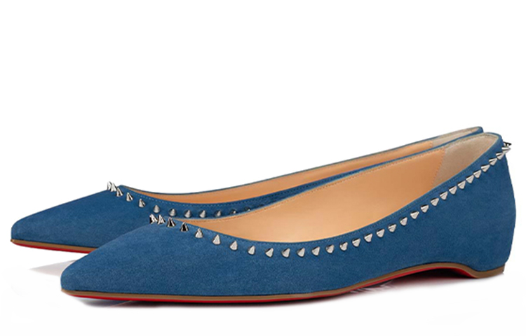 (W) Christian Louboutin Anjalina Flat 'Blue Studs' 圖 2