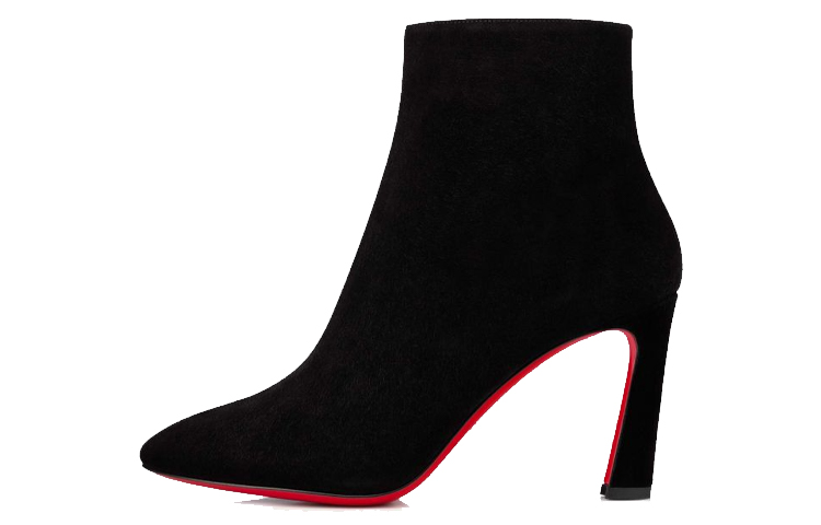 (W) Christian Louboutin Ankle Boot 'Black Suede and Calfskin'
