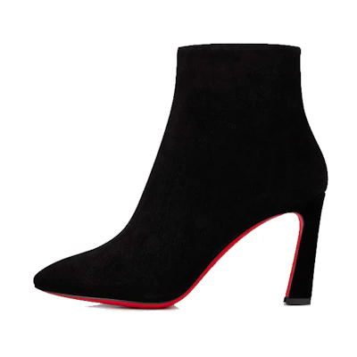 (W) Christian Louboutin Ankle Boot 'Black Suede and Calfskin'