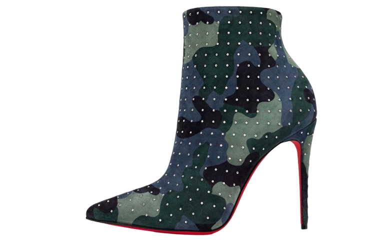 (W) Christian Louboutin Ankle Boot 'Camo Suede'