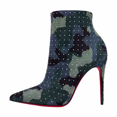 (W) Christian Louboutin Ankle Boot 'Camo Suede'