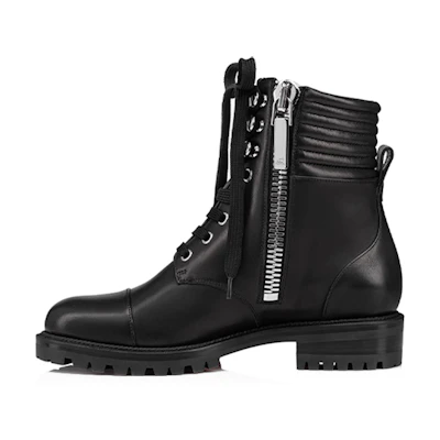 (W) Christian Louboutin Ankle Boots 'Versatile Black Lace-Up'
