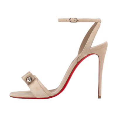 (W) Christian Louboutin Calf Leather High Heel Sandal 'Nude'