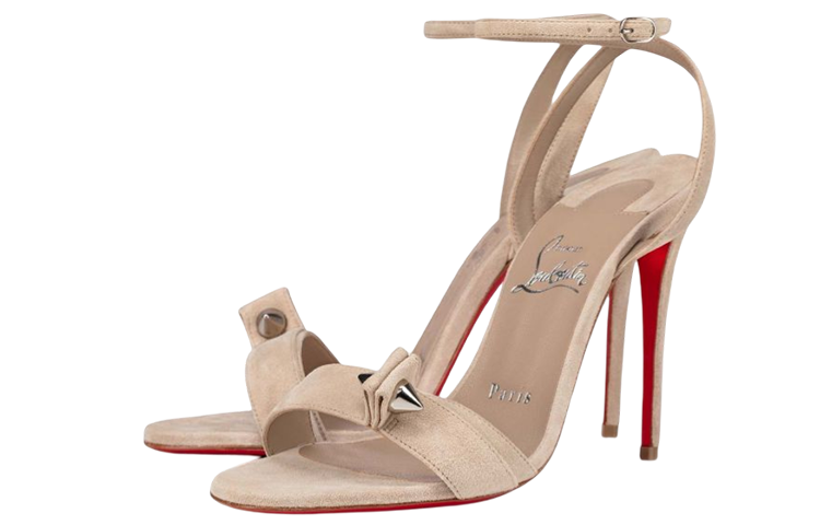 (W) Christian Louboutin Calf Leather High Heel Sandal 'Nude' 圖 2