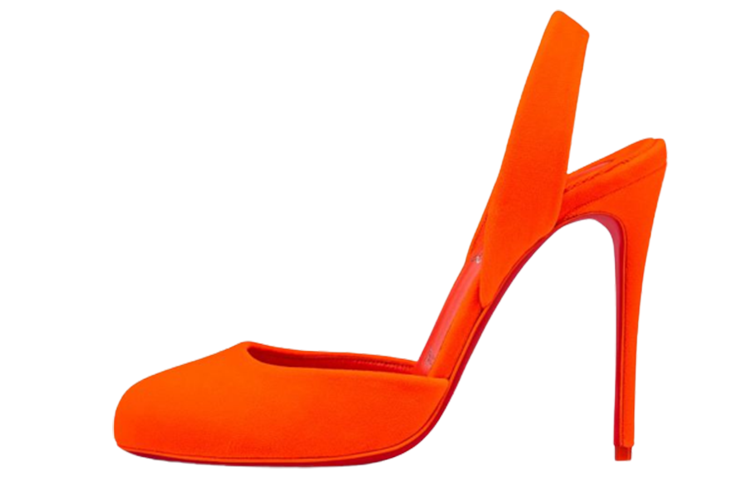 (W) Christian Louboutin Calfskin High-Heeled Sandals 'Orange'