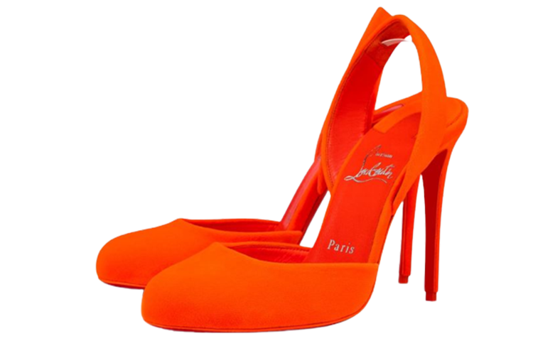 (W) Christian Louboutin Calfskin High-Heeled Sandals 'Orange' 圖 3