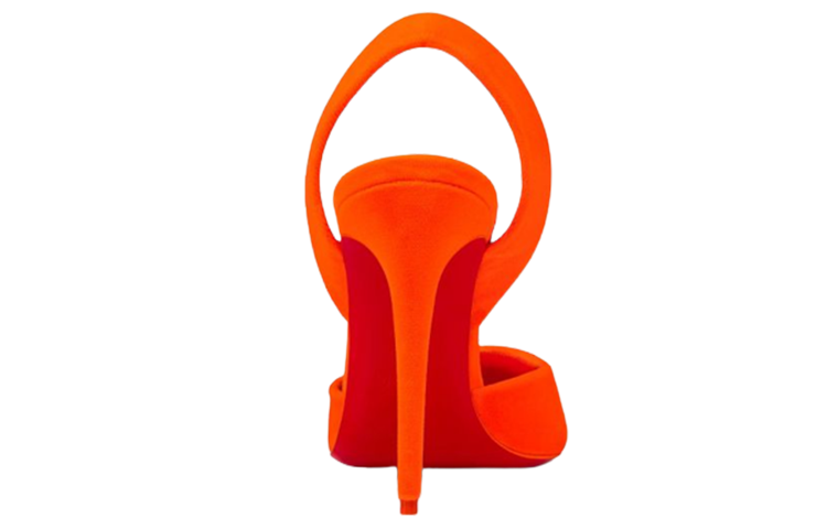 (W) Christian Louboutin Calfskin High-Heeled Sandals 'Orange' 圖 4