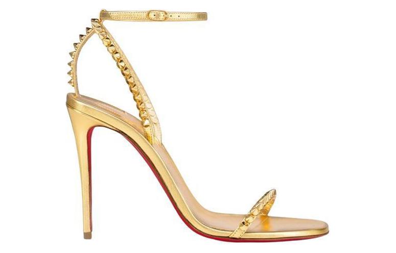 (W) Christian Louboutin Calfskin Sandals 'Gold' 圖 2
