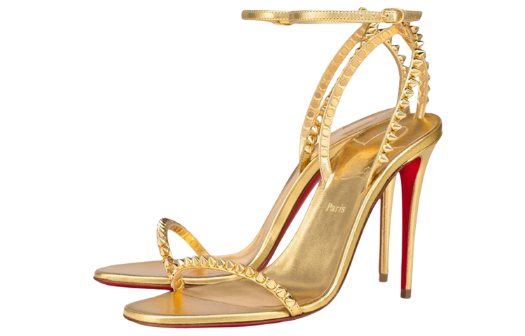 (W) Christian Louboutin Calfskin Sandals 'Gold' 圖 3
