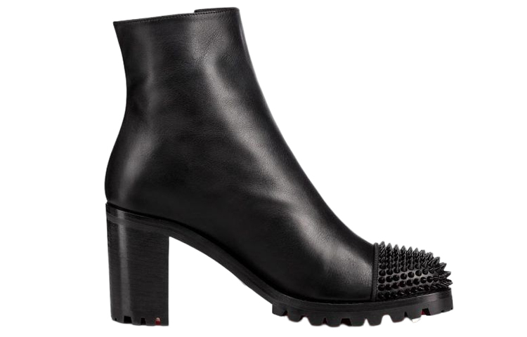 (W) Christian Louboutin Calfskin Short Boot 'Studded Black' 圖 2
