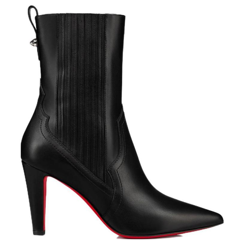 Order (W) Christian Louboutin Sepatu High Heel Boot Chelsea Kulit Hitam 3221031BK01