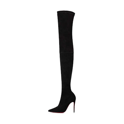 (W) Christian Louboutin Calfskin Suede Over-The-Knee Boot 10cm 'Black'