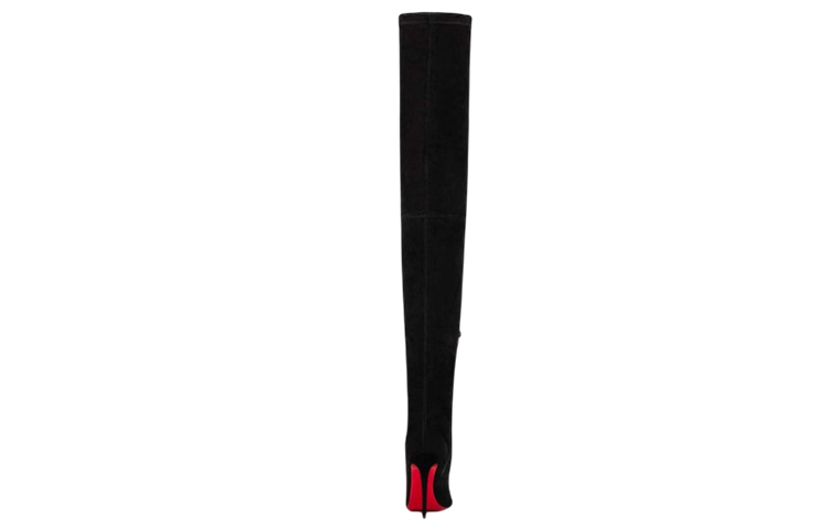 Purchase (W) Christian Louboutin Kalfsleer Suède Overknee Laars 10cm ''Zwart'' 1220521BK01