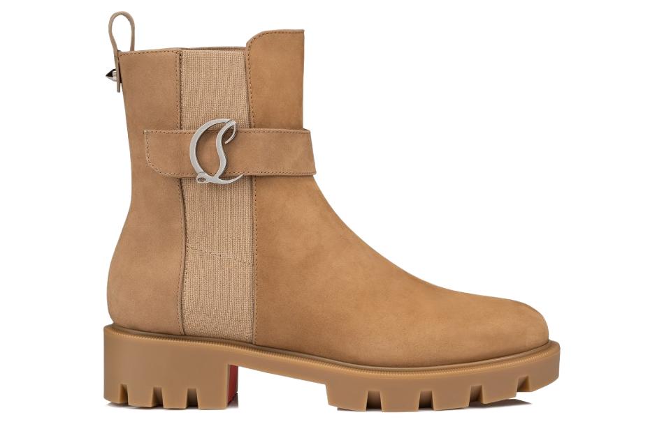 Order (Women) Christian Louboutin Chelsea Lug Boot 'Tan Calfskin' 3230065C941