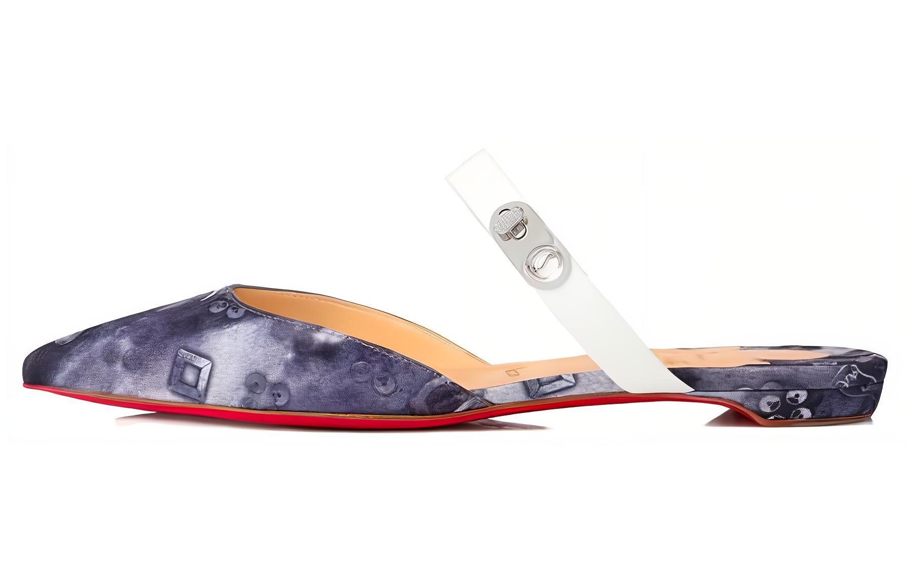 (W) Christian Louboutin Choc Lock Flat 'Blue Fashion'