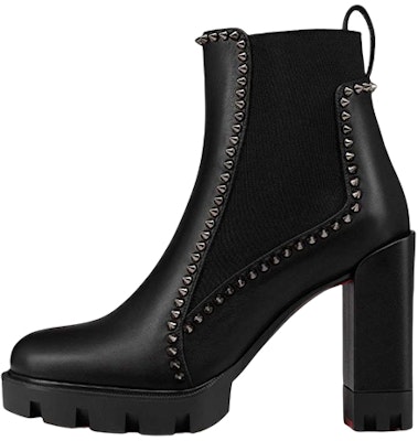 (Women) Christian Louboutin CL 10cm 'Black Round-Toe Calfskin Ankle Chelsea Boot' 3220852BK01 Buy (Women) Christian Louboutin CL 10cm 'Black Round-Toe Calfskin Ankle Chelsea Boot' 3220852BK01