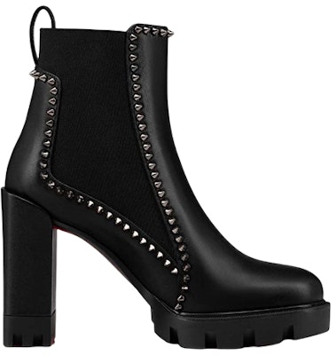 (Women) Christian Louboutin CL 10cm 'Black Round-Toe Calfskin Ankle Chelsea Boot' 3220852BK01 Order (Women) Christian Louboutin CL 10cm 'Black Round-Toe Calfskin Ankle Chelsea Boot' 3220852BK01