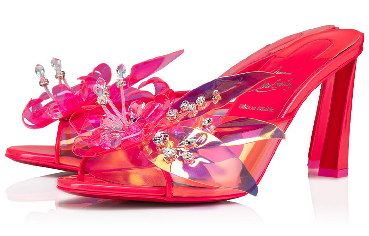 Lookbook (W) クリスチャンルブタン アリャ ピンク 8.5cm スライド 1230902P788