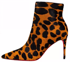 (Women) Christian Louboutin CL 'Black and Brown Leather Pointed Toe Stiletto Ankle Boots' 3220670C845 (Women) Christian Louboutin CL 'Black and Brown Leather Pointed Toe Stiletto Ankle Boots' 3220670C845