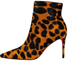 (Women) Christian Louboutin CL 'Black and Brown Leather Pointed Toe Stiletto Ankle Boots' 3220670C845 (Women) Christian Louboutin CL 'Black and Brown Leather Pointed Toe Stiletto Ankle Boots' 3220670C845