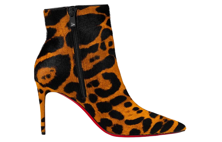 Order (W) Christian Louboutin CL 'Boot Tumit Tinggi Kulit Hitam dan Coklat Hujung Runcing' 3220670C845