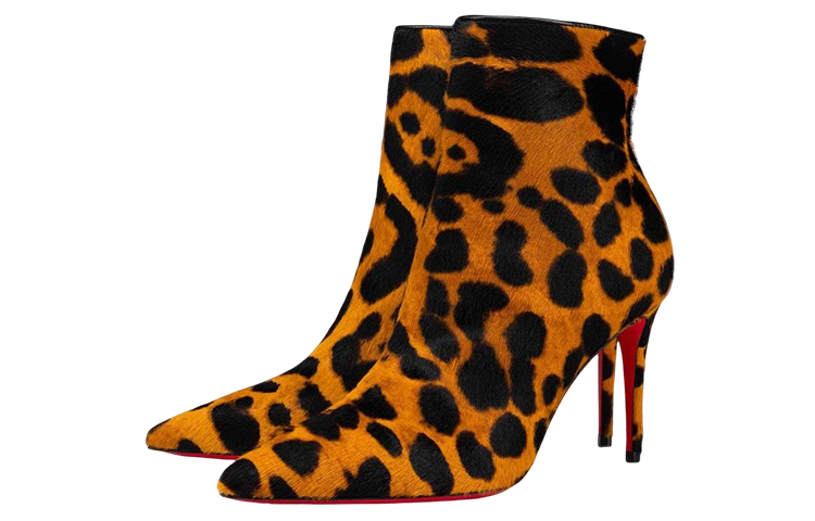 Lookbook (W) Christian Louboutin CL 'Boot Tumit Tinggi Kulit Hitam dan Coklat Hujung Runcing' 3220670C845