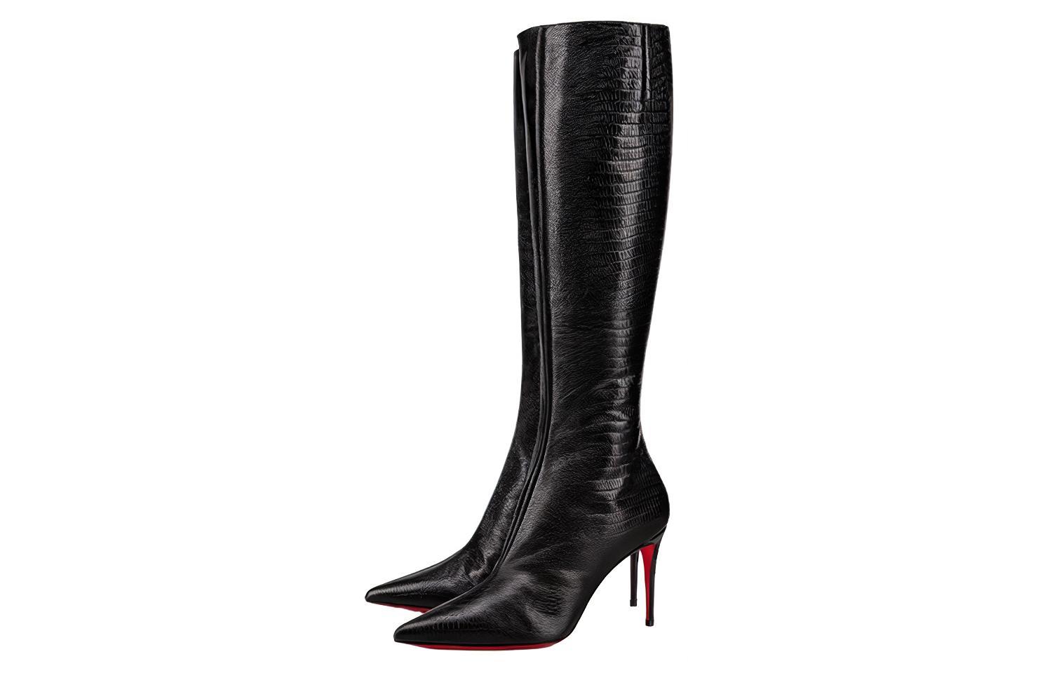 Lookbook (W) Botas Altas Christian Louboutin CL Cuero Negro con Relieve de Lagarto. 3221233BK01