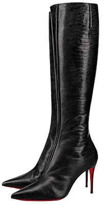 (W) Botas Altas Christian Louboutin CL Cuero Negro con Relieve de Lagarto. 3221233BK01 Lookbook (W) Botas Altas Christian Louboutin CL Cuero Negro con Relieve de Lagarto. 3221233BK01