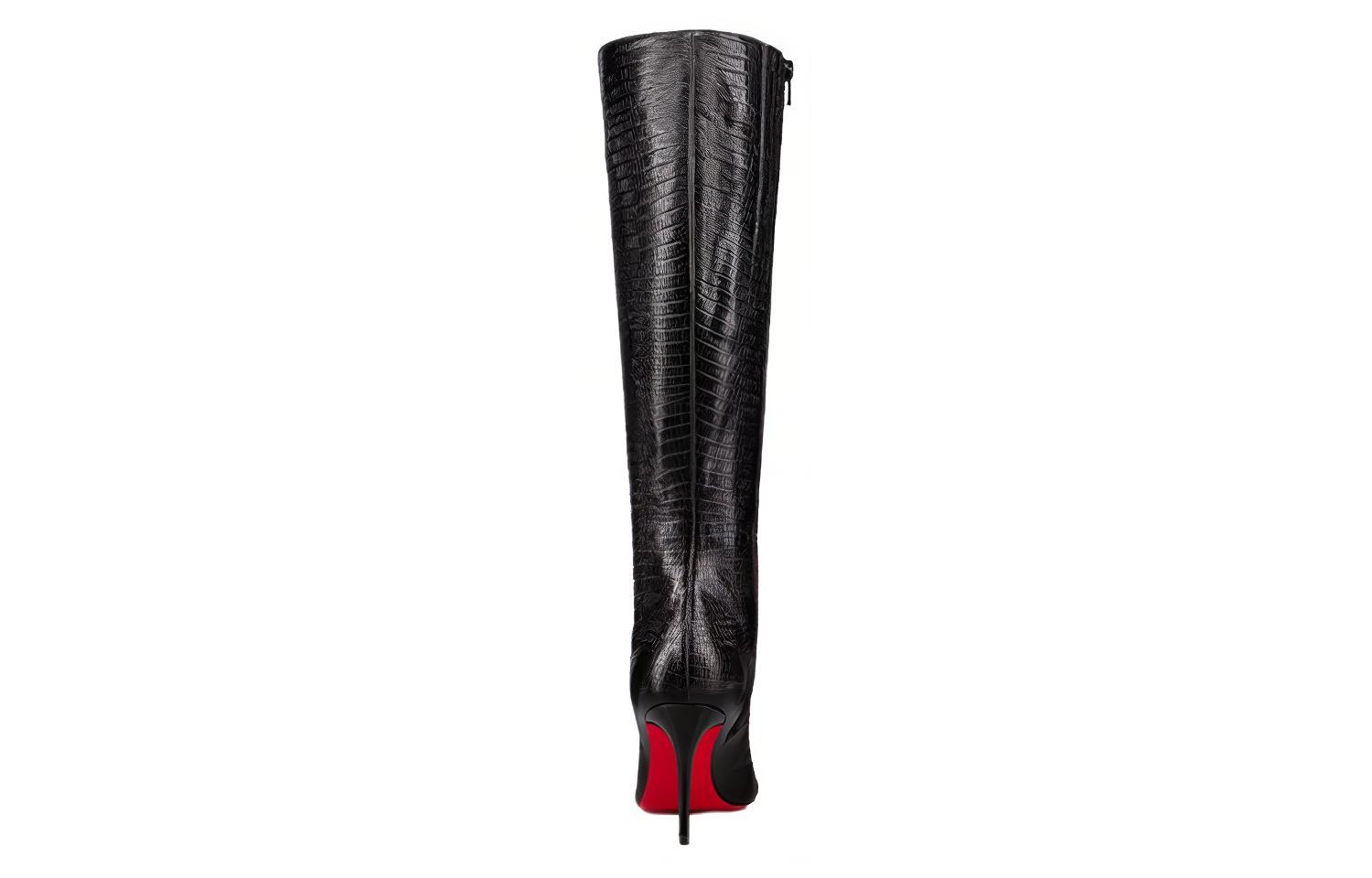 Shop (W) Botas Altas Christian Louboutin CL Cuero Negro con Relieve de Lagarto. 3221233BK01