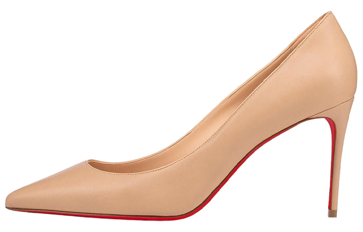 (Women) Christian Louboutin CL 'Nude Patent Leather Kitten Heels' 1210665N247