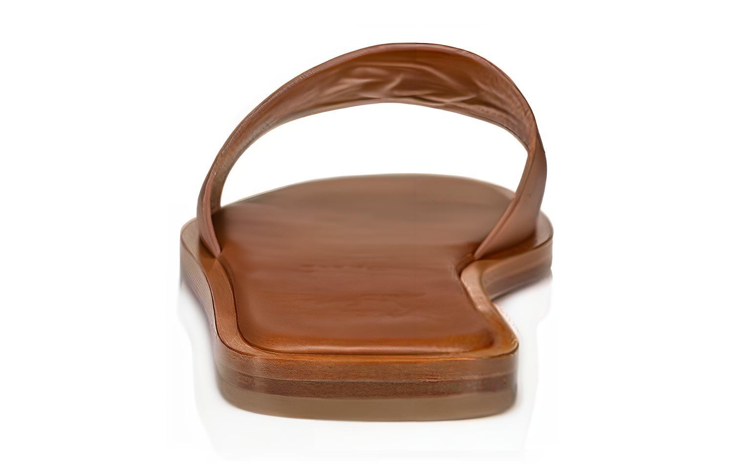 (W) Christian Louboutin CL 'Tan Leather Open Toe Slide' 圖 3