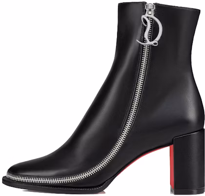 (Women) Christian Louboutin CL Black 'Leather Round-Toe Zip Boots' 3230764BK01 Buy (Women) Christian Louboutin CL Black 'Leather Round-Toe Zip Boots' 3230764BK01