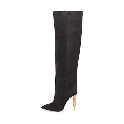 (W) Christian Louboutin CL By Laundry Leather Pointed-Toe CMFT Versatile High-Top Boots 'Black'