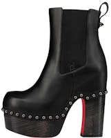 (Women) Christian Louboutin CL Calfskin Logo Chunky Heel Chelsea Boot 'Black' 3220963BK01 (Women) Christian Louboutin CL Calfskin Logo Chunky Heel Chelsea Boot 'Black' 3220963BK01