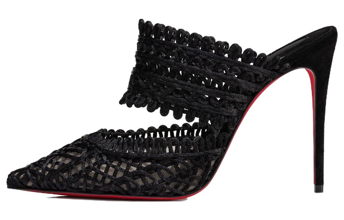 (Women) Christian Louboutin CL Fashion Comfortable Mules Black 3230394B439