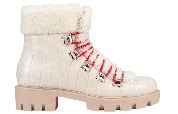 (W) Christian Louboutin CL Leather Ankle Boot 'Nude' 圖 2