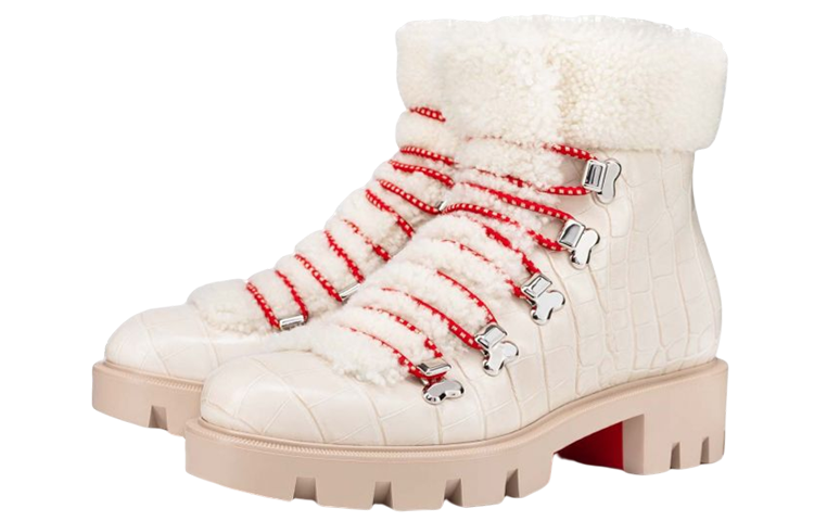 (W) Christian Louboutin CL Leather Ankle Boot 'Nude' 圖 3