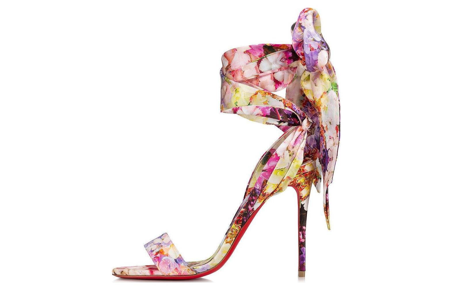 (Women) Christian Louboutin CL Leather Comfortable Versatile Strap Sandals 10cm Pink 1240825J646