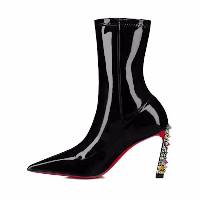 (W) Christian Louboutin CL Leather Pointed-Toe Stiletto Ankle Boots 8.5cm 'Black'