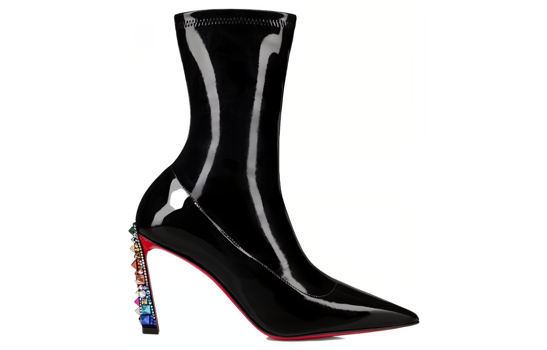 Order (W) Bottes À Talons Aiguilles En Cuir Noir Christian Louboutin CL 8,5cm 3231130J277