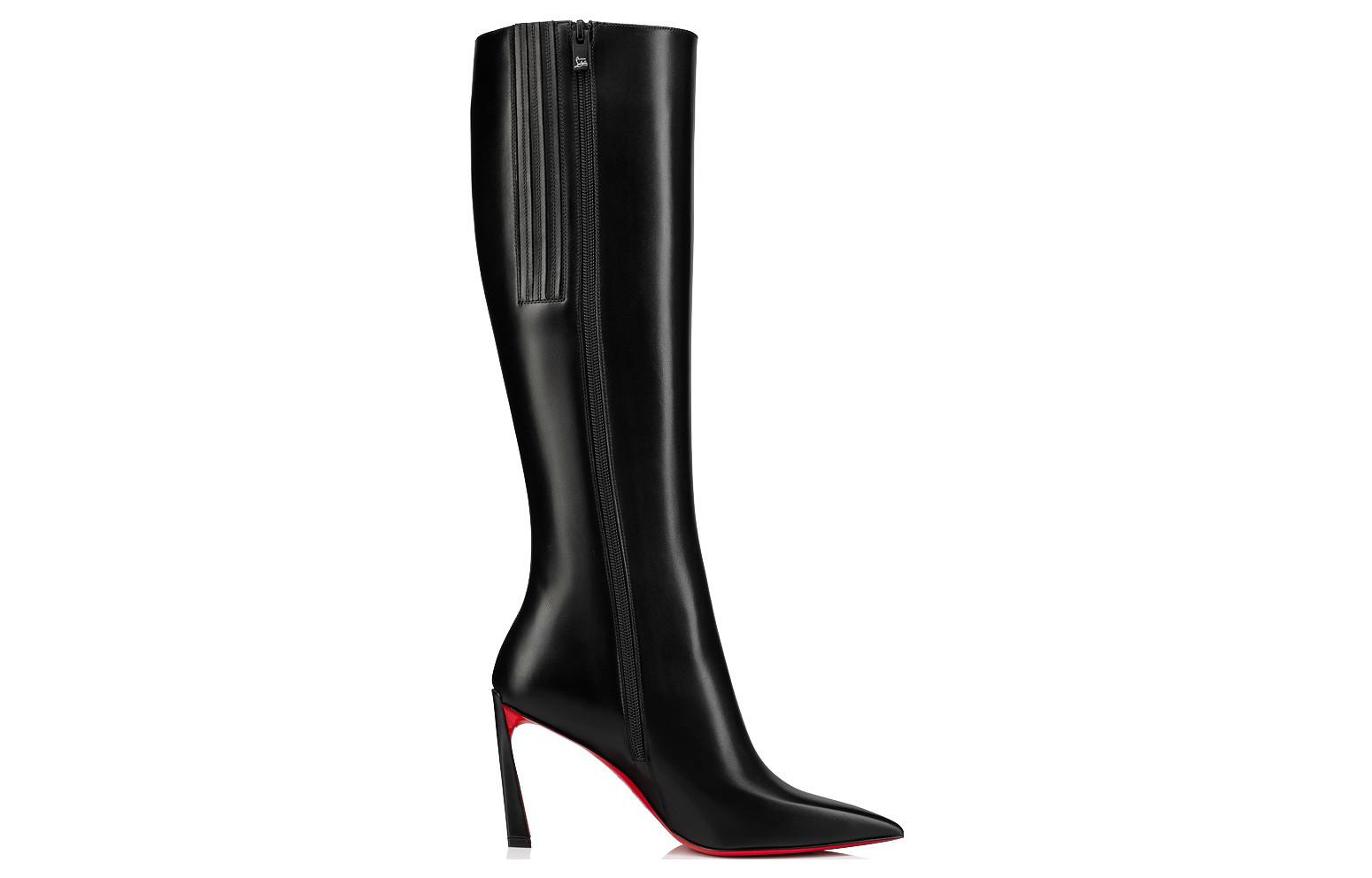 Order (W) Christian Louboutin CL Leder Stiletto Spitze Kniehohe Stiefel ''Schwarz'' 1230624BK01