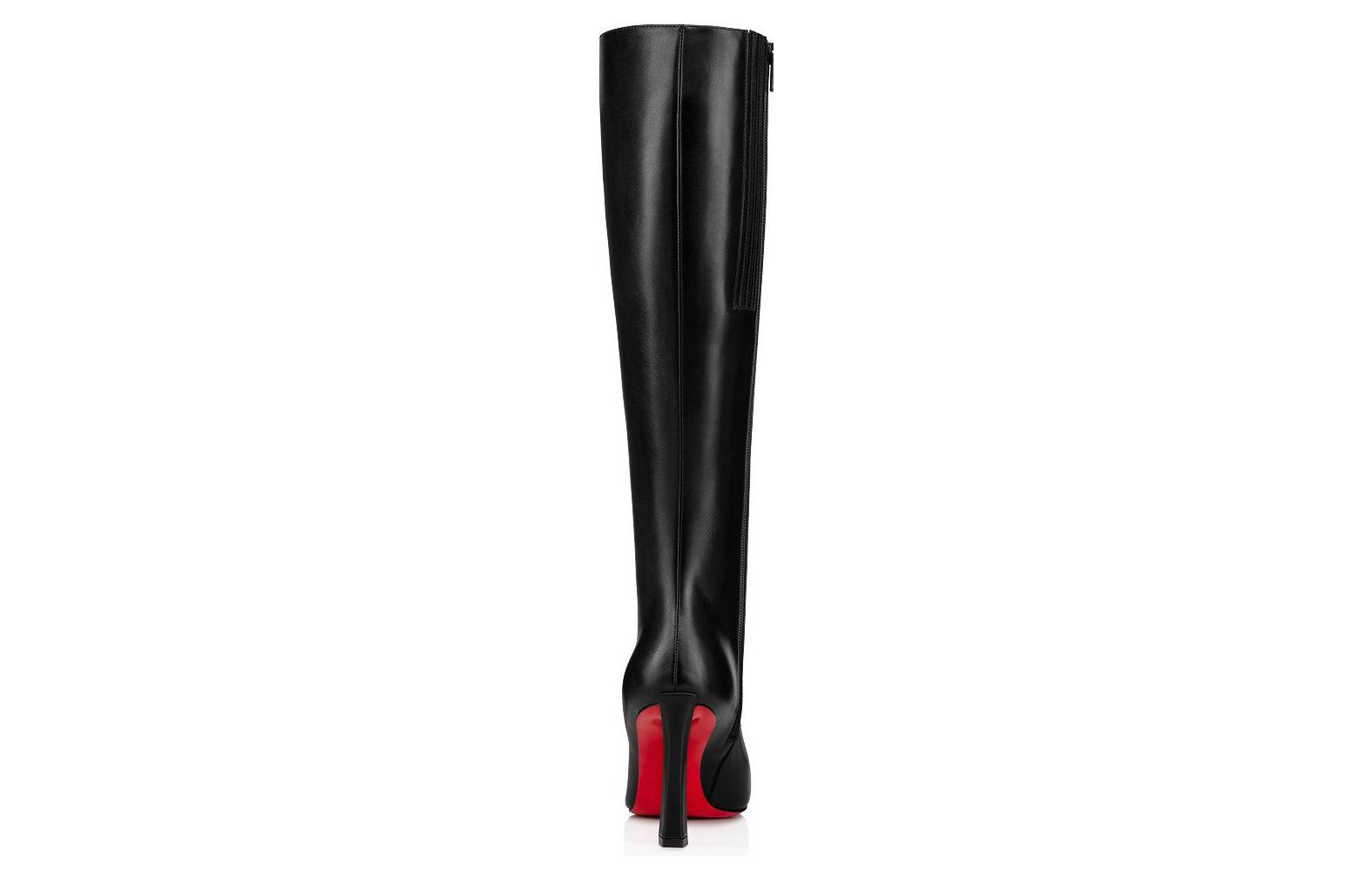 Shop (W) Christian Louboutin CL Leder Stiletto Spitze Kniehohe Stiefel ''Schwarz'' 1230624BK01