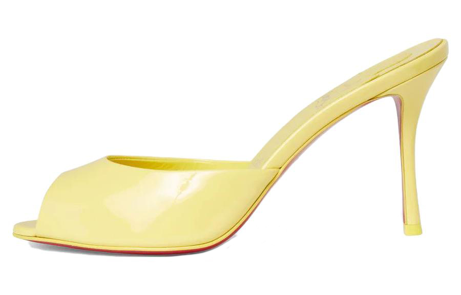 (Women) Christian Louboutin CL Leather Slide 'Comfortable Casual Open-Toe Mustard' 1230037Y298